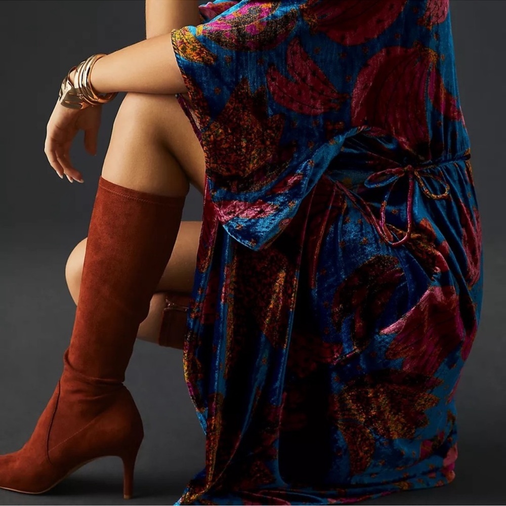 Velour FarmRio Anthropologie midi dress - Picture 6 of 15
